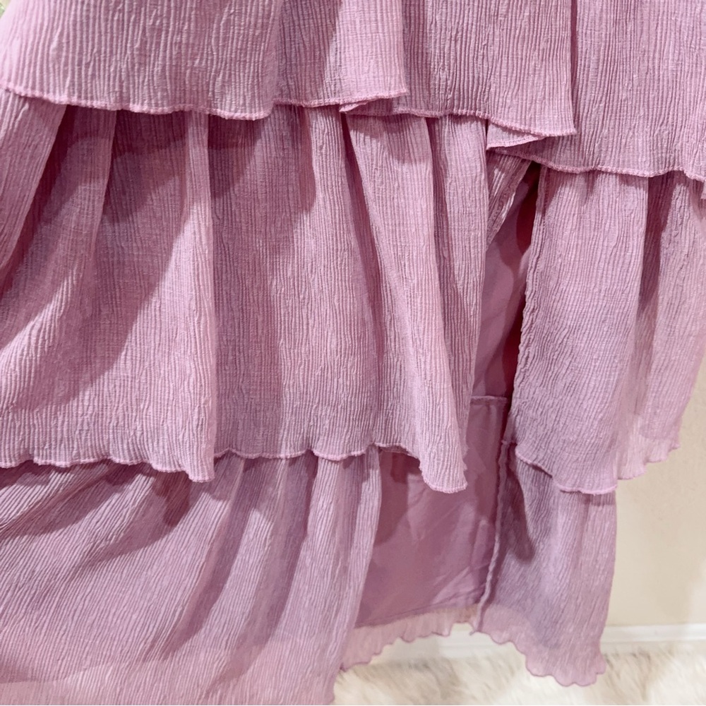 ASTR Emporia Purple Pleated Tiered Midi Dress Size Small NWT - Picture 8 of 10